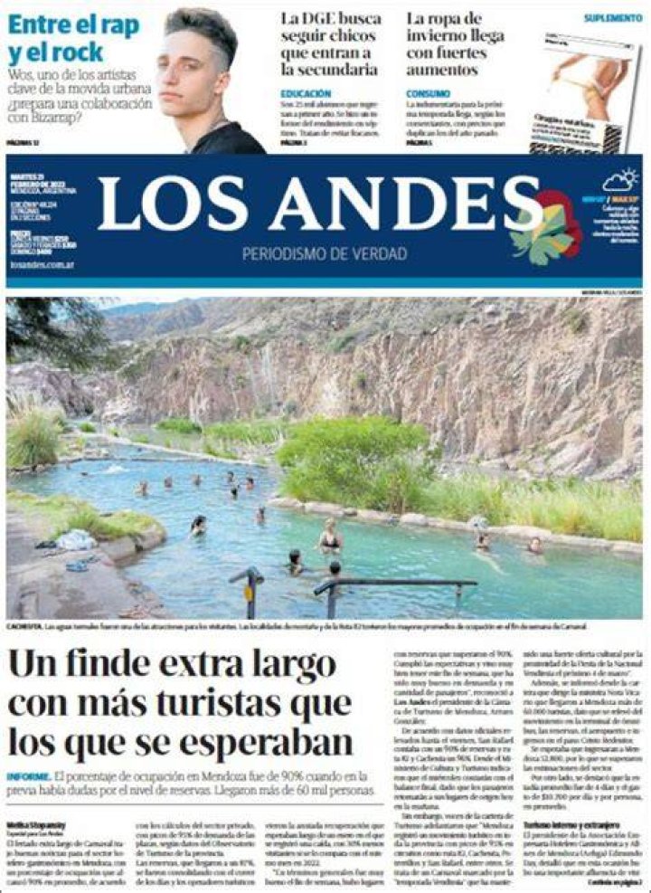 Peri&oacute;dico Diario de los Andes (Venezuela). Peri&oacute;dicos de Venezuela
